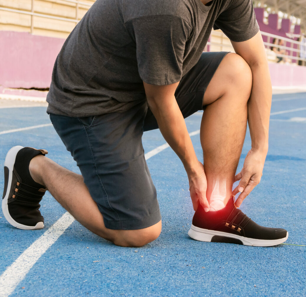 runners exercise ankle joint bone inflamed image